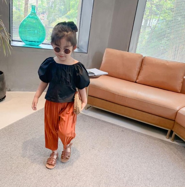 上下セット バルーンパンツ バブルスリーブ トップス 女の子 春 秋 おしゃれ 人気 可愛い Coolkids