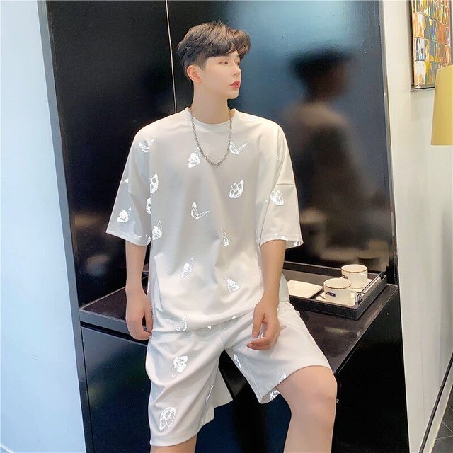 Summer Reflective Butterfly T Shirts And Pants White 韓国ファッション 韓国メンズファッション 韓国メンズファッション High Rise From Seoul