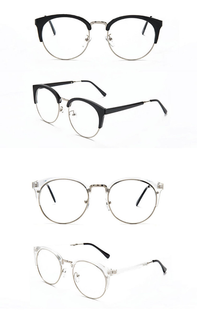 メガネ 伊達眼鏡 伊達メガネ 眼鏡 男女兼用 黒縁眼鏡 黒縁 ウェリントン サークルフレーム ハーフフレーム ラウンドフレーム Hummingf