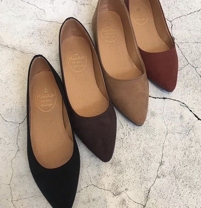 フェイクスウェード低ヒールパンプス Gloveeek