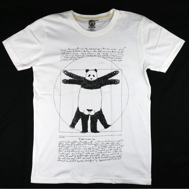 レオナルド ダ ヴィンチの人体の調和 パンダウィトルウィウス Tシャツ World Design Connect ワールド デザイン コネクト Wdc