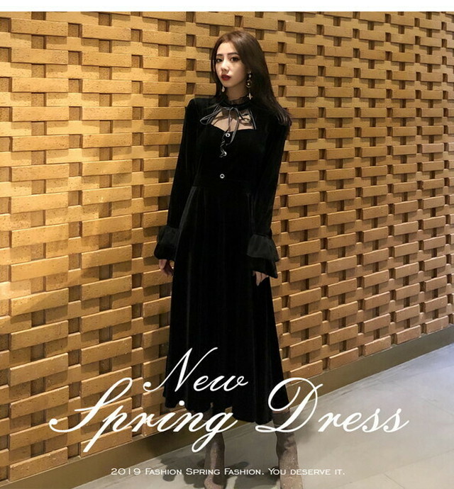 ワンピース ロング丈 レース 袖コン ゴスロリ 病みかわいい 大きいサイズ３xl 送料込 天使と悪魔 サブカル系ファッション Seasonz