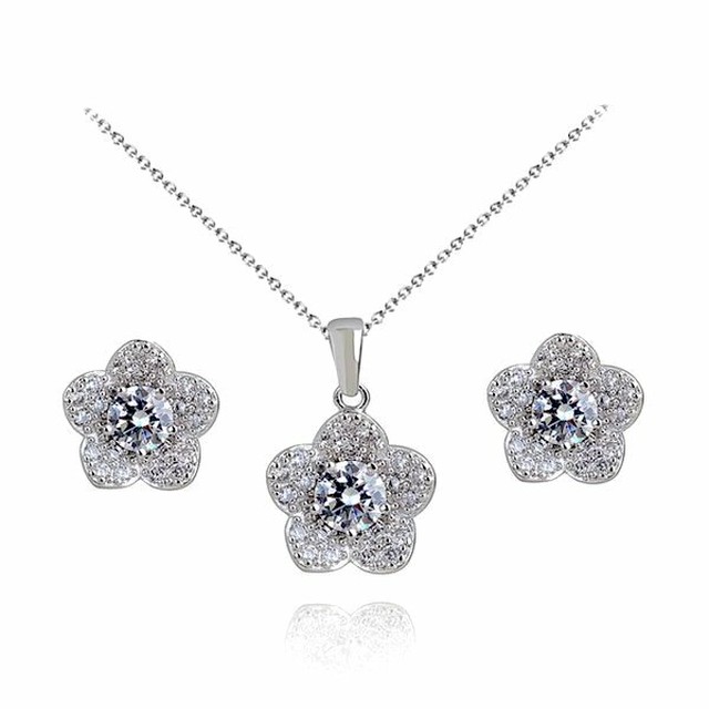 ピアス ネックレスセット 花ピアス 花ネックレス 結婚式 プレゼント 誕生日 a Mikajewelry