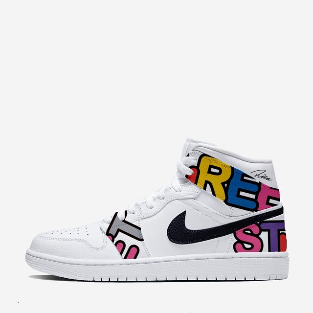 AJ1 MID "SCRAMBLE" WH BLK