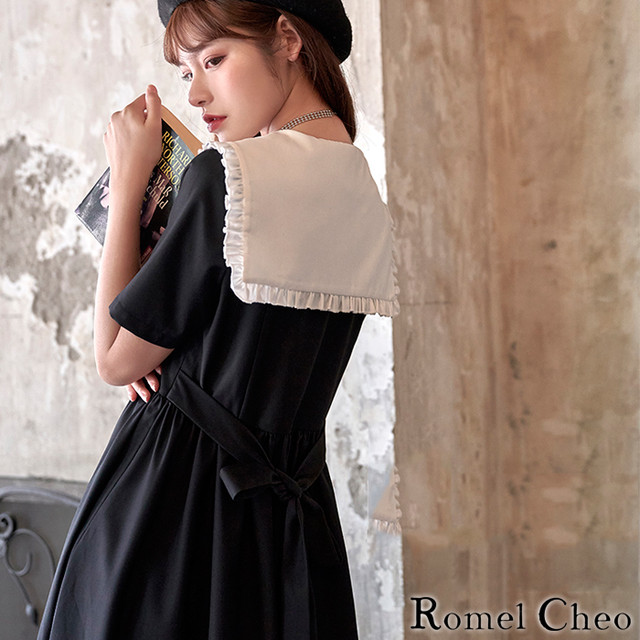お支払い確認後日以内発送 Romelcheo モノクロ セーラー バタフライ ワンピース レディース 膝丈 蝶 モチーフ 半袖 夏ワンピース Aライン 裾フリル デート服 マリンルック モノトーン 原宿系 病みかわいい ロリータ系 ゴシック モード系 ガーリー 大人可愛い お支払い確認後日以内発送 Romelcheo モノクロ セーラー バタフライ ワンピース レディース 膝丈 蝶 モチーフ 半袖 夏ワンピース Aライン 裾フリル デート服 マリンルック モノトーン 原宿系 病みかわいい ロリータ系 ゴシック モード系 ガーリー 大人可愛い