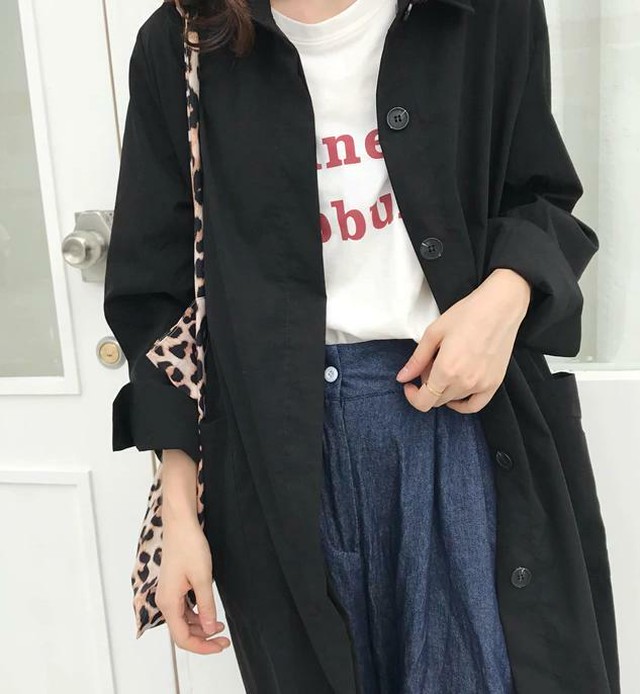 スプリングコート レディース マキシ丈 トレンチコート 薄手 ゆったり ロングコート アウター 春秋 レトロ オシャレ 通勤 通学 黒 ベージュ 韓国アパレル 通販サイト ネットショップ Amour