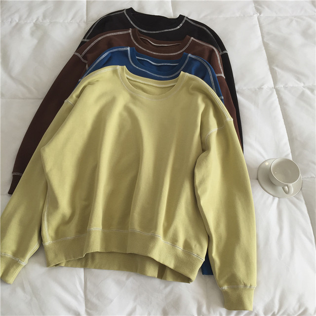 ビビットカラーの無地セーター【Vivid color plain sweater】