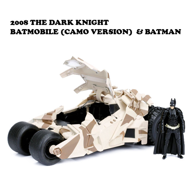 Jada Toys ジェイダトイズ 08 The Dark Knight Batmobile W Batman D Camo バットマン ダークナイト バットモービル タンブラー ミニカー マッシブスター