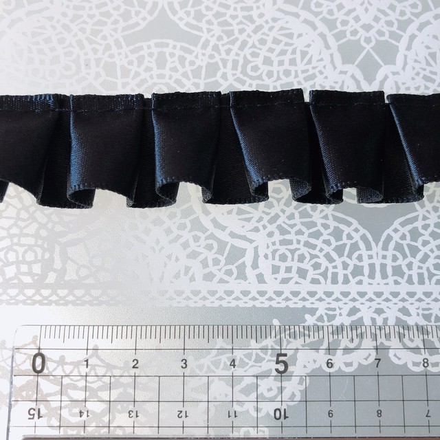 ボックスプリーツフリルリボン25mm幅 25cm Sumirenne