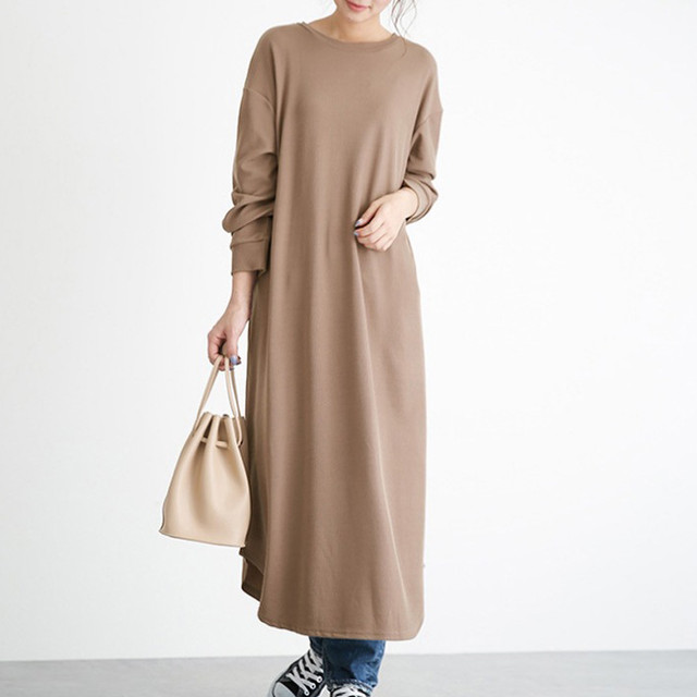 ロングワンピース ロングカーディガン ワンピース アウター 長袖 ボタン 春ワンピース ロング丈 春 初夏 前後リバーシブル 2way 体系カバー デイリー 無地 シンプル Rx1103 Raxia ラクシア