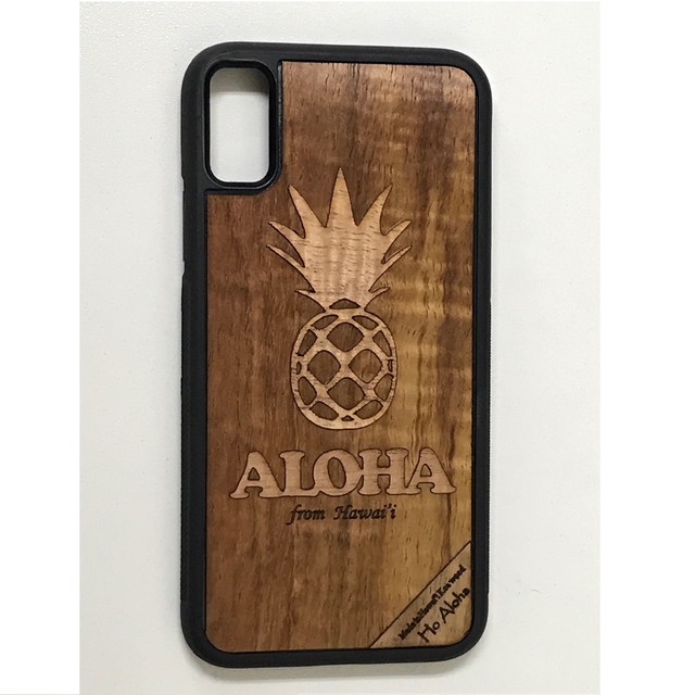 パイナップル ハワイ産 スマホケース Ho Aloha ハワイアン コアウッド アイフォンケース New One Hawaii