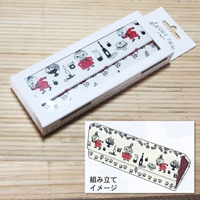 ムーミン Moomin 折りたたみ メガネケース リトルミイと花畑 クロス付き 組み立て式 雑貨のぱんぷきん