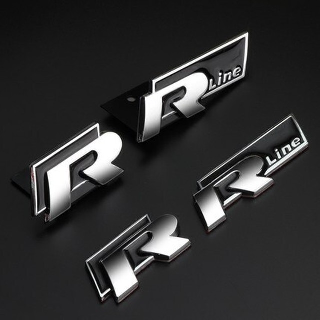 Vw フォルクスワーゲン Rline グリルエンブレム リアエンブレム Oem商品 ゴルフ パサート パサートcc アルテオン ポロなどに流用可能 カスタム 貼り付けタイプ 装着簡単 送料無料 欧車パーツ