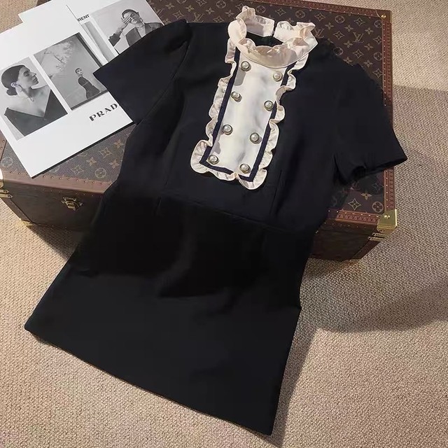 frill neck dress