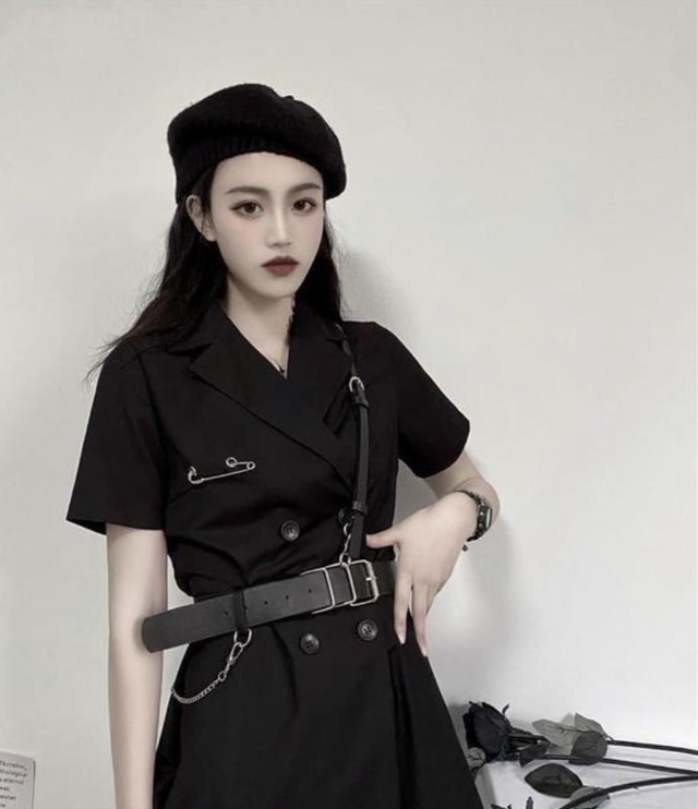 新品 モード系 ブラック ミニワンピ 腰ベルト 地雷系女子 病みかわ 夢かわ Tamu Shops