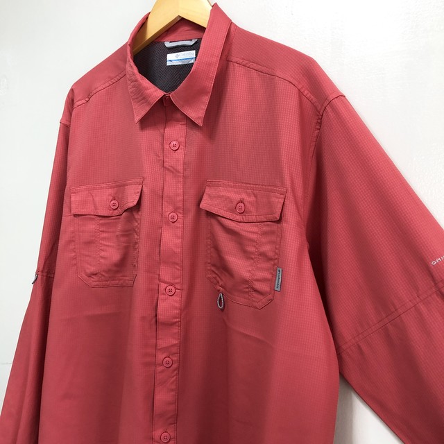 コロンビア アウトドア フィッシングシャツ 長袖シャツ 刺繍シャツ トレッキング ワークシャツ メンズl Columbia Usa アメリカ古着 古着屋エバレット
