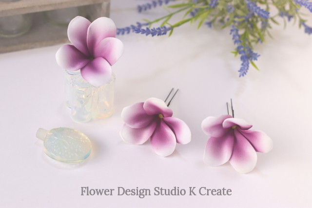 ウェディング フラダンスに プルメリアのuピン1点 Pa パープル プルメリア 髪飾り フラダンス Flower Design Studio K Create