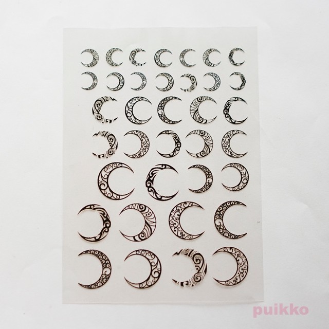 月イラスト 箔押し 金 レジン封入用フィルム Puikko