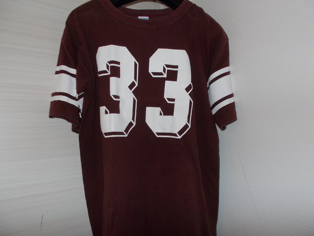 Championチャンピオンバータグ復刻フットボールtシャツサイズmエンジ Steezy Used Clothing全品送料無料 値下げ交渉可能です