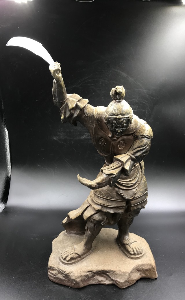 十二神将伐折羅大将 刀剣付 54 備前焼仏像 佐藤和久ベイスショップ