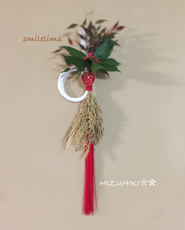 水引 お正月しめ飾り 新春 お正月準備 梅花 稲穂 千両 南天 Smilelims Mother 水引アクセサリー