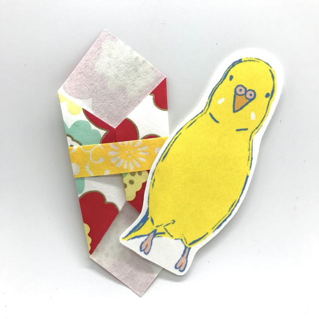 【kimitobaku】のしカード(セキセイインコ ルチノー)