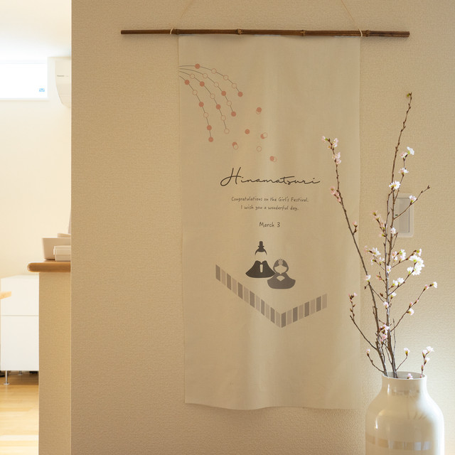 即納 ひなまつりタペストリーregular コットンリネン ひな祭り 雛祭り ひな飾り ひな人形 花かぐれ