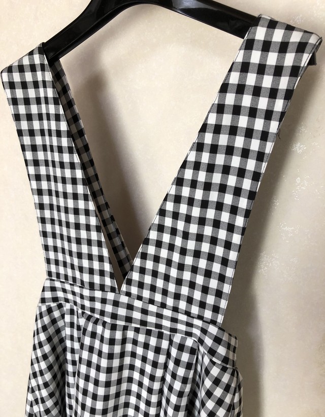新品送料無料 ギンガムチェック バックリボン ノースリーブ ワンピース ｍサイズ 春夏秋 レトロガール 東京流通通販センター