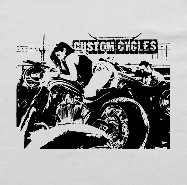 セクシー ウーマン バイク イラスト ロゴ スウェットパーカー 被りパーカー Git78 Unou