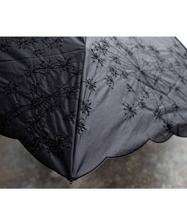 フェンネル花刺繍 雨天兼用日傘 折りたたみ ブラック Muuc Everlasting Sprout 公式オンラインショップ