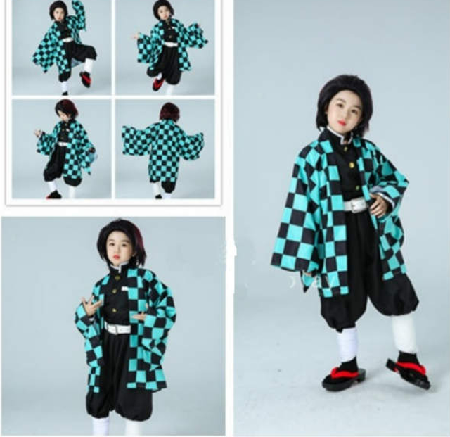 たんじろう コスプレ キッズサイズ衣装 キッズサイズ ウィッグ付き コスプレ 服 竈門 炭治郎風 かまど たんじろう コスチューム 子供 子ども 子供用 キッズ キッズ用衣装 ウィッグ イヤリング なりきり 制服 着物 ハロウィン パーティー 100 110 1 130 140 150
