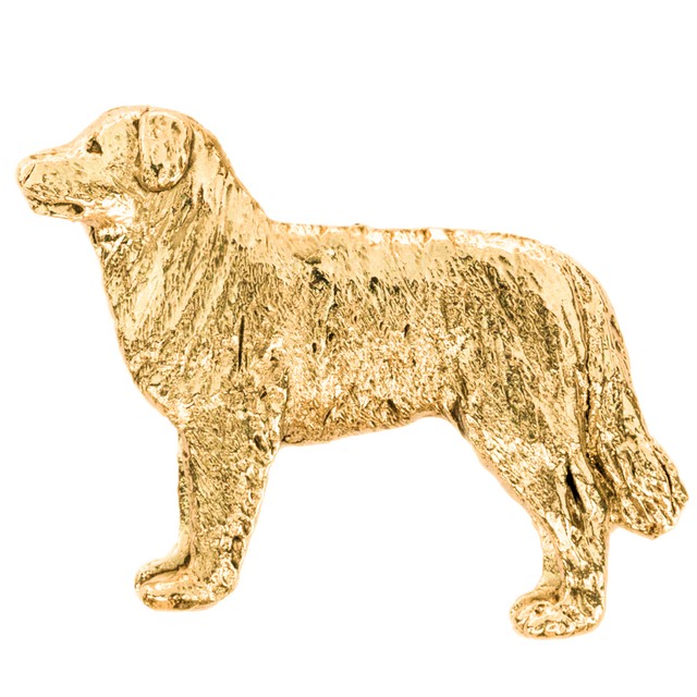 マレンマシープドッグ イギリス製 22ct ゴールドプレート アート ドッグ ブローチ コレクション Dog Arts Japan Base店