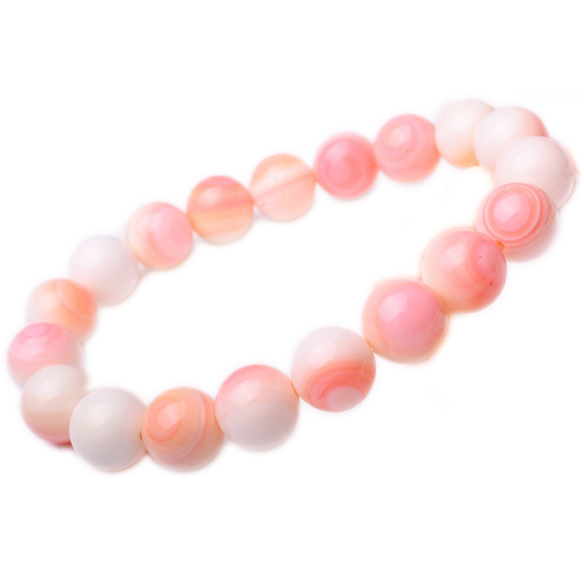 ☆数量限定再入荷☆【母性愛を強くする女神石】高品質 天然石 クイーンコンクシェル 19粒 ブレスレット(10mm)