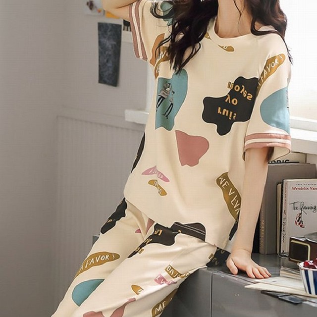 夏 ２０代 ３０代 ４０代 くすみカラー パジャマ レディース 綿素材 ルームウェア 2点セット 部屋着 快適 大きいサイズ Rb R3 08 Mt04 0006 Redbell