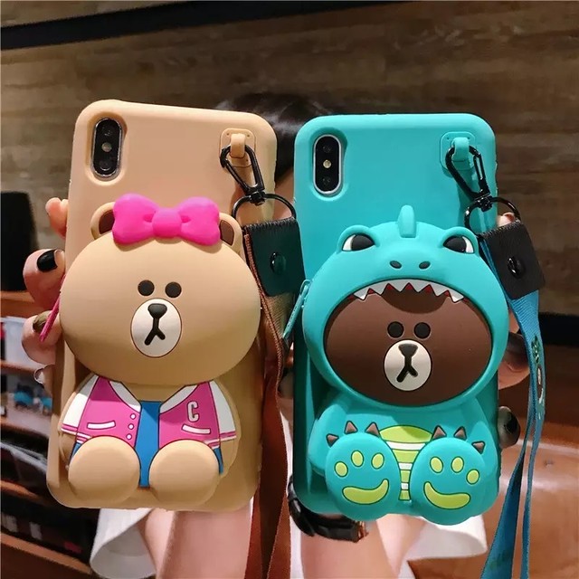 Iphone8 ケース アイフォンケース カバー スマホケース 韓国 キャラクター シリコンケース Kandimart