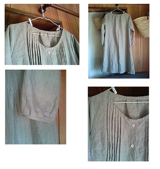 Sb 46 クローバーサイズ リネンの タックワンピース パターン屋さん お洋服の型紙のお店