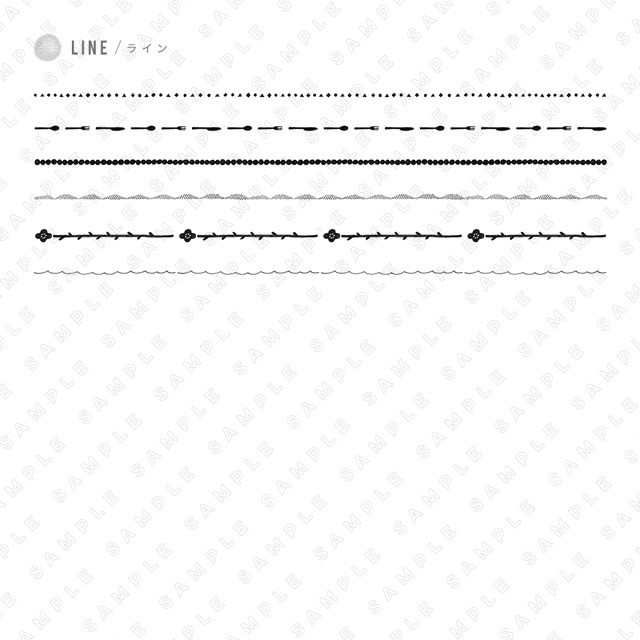 ラブリー罫線 素材 シンプル 花の画像