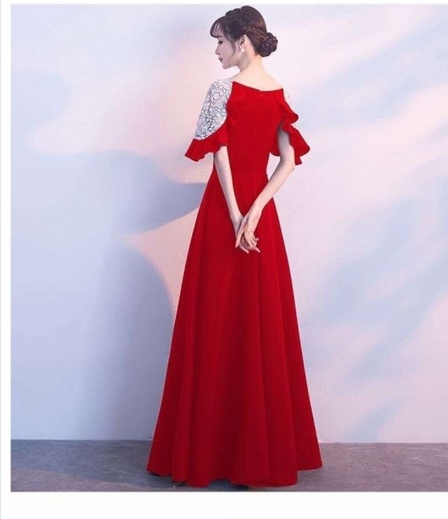 花柄 ロングワンピース 長袖 結婚式 ドレス パーティードレス お呼ばれ ワンピース 二次会 謝恩会 代 30代 40代 フォーマル ロングドレ Basecamp49