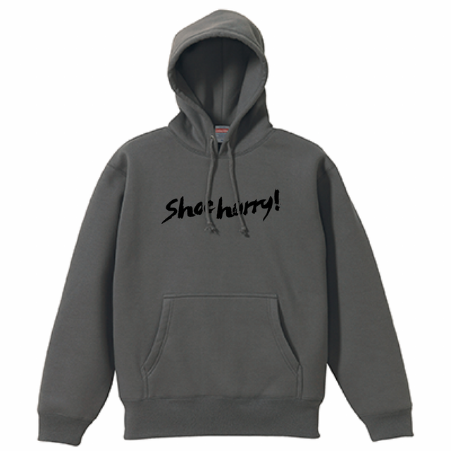 SHOEHURRY! HOODIE HEAVY WEIGHT|裏起毛厚手パーカー(ダークグレー/ブラック)