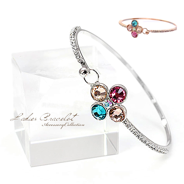 ☆数量限定再入荷☆ホワイトゴールド&ピンクゴールド★ジルコニア・フラワーブレスレット