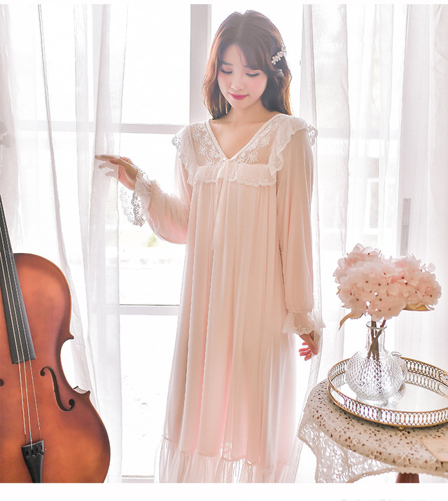 ネグリジェ パジャマ ナイトウェア 寝巻き ワンピース シースルー フリル 姫系 可愛い おしゃれ Crystalhk