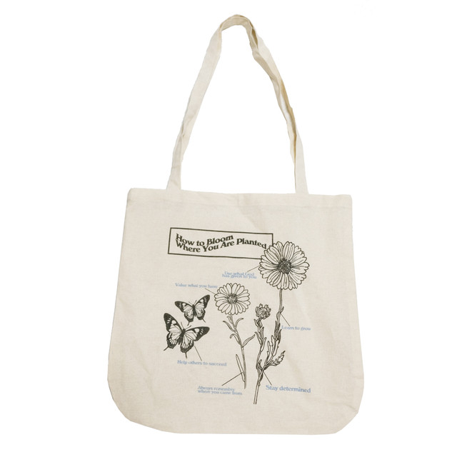 【Cat & Parfum】How to Bloom Where You Are Planted Cotton Round Bag