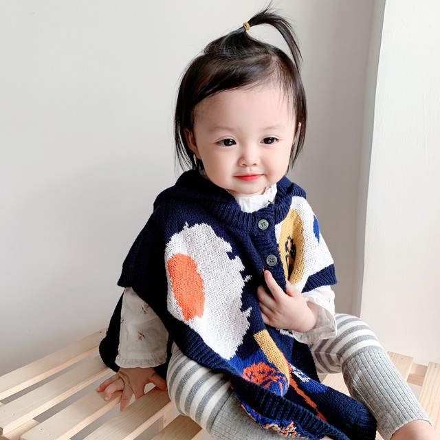 Ins風男性と女性の赤ちゃんのマントジャケット幼児の暖かさショールマント0 2歳不規則な落書き Snsで話題 Kids男の子 Kids女の子 韓国ファッション 男の子ママ 女の子ママ 海外キッズファッション 親子コーデ 今日の服 プチプラ Mi Sagittarius By