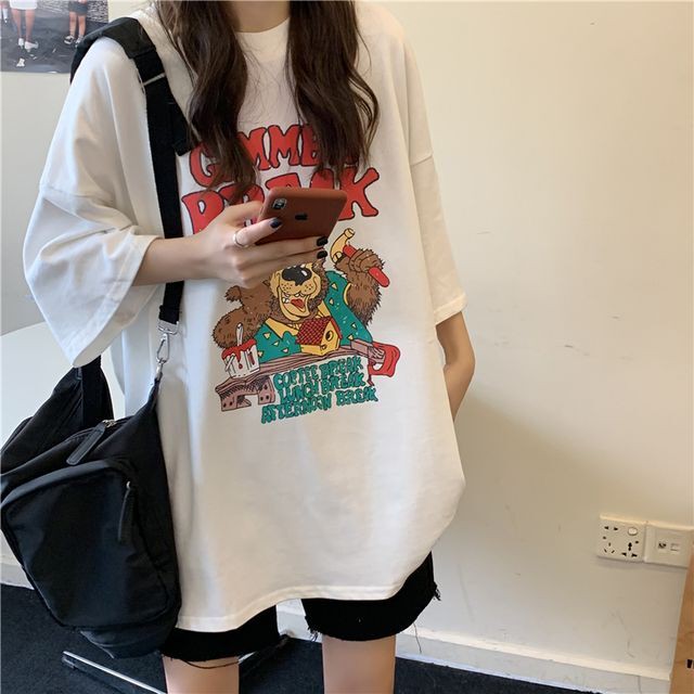 レディース トップス 夏 半袖 Tシャツ カットソー プリントtシャツ メンズライク ロック シンプル デイリー ガーリー 大人ガーリー カジュアル 大人カジュアル 夏 春 Uki Uki