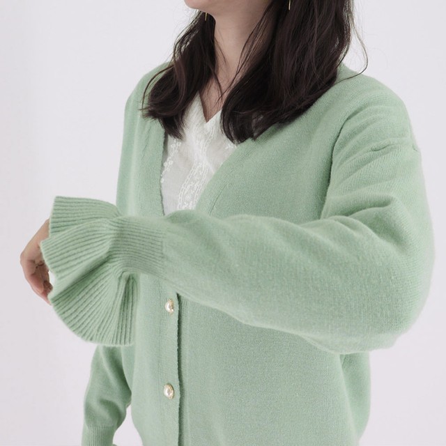 前開きボタン付きニットセーター 特売チャンネル