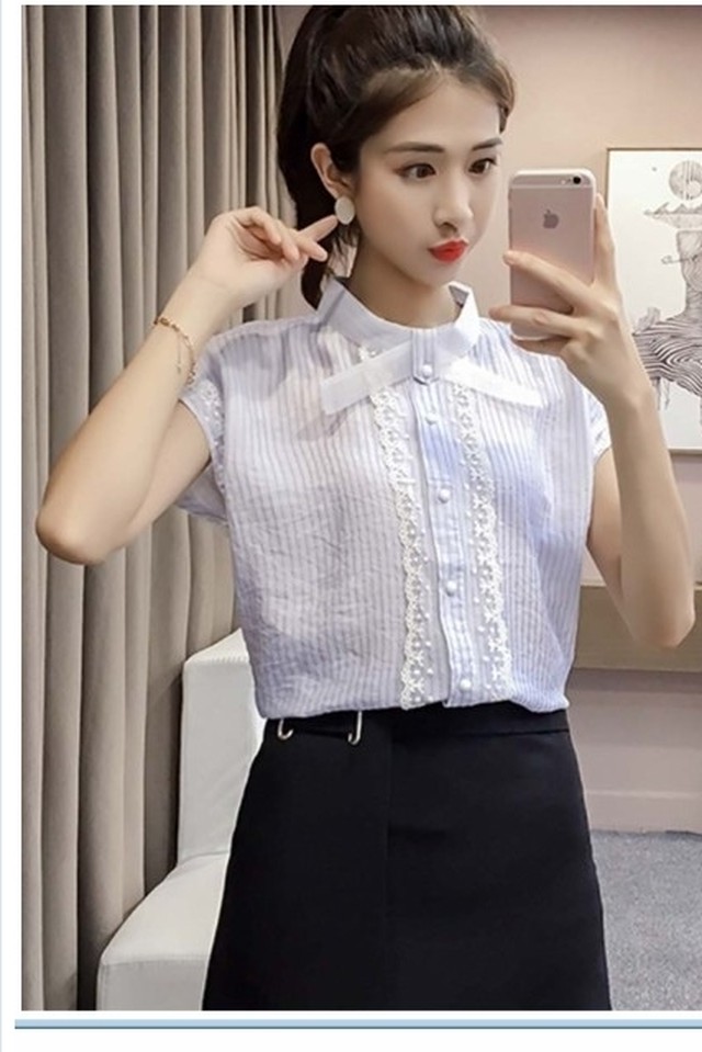 夏服 レディース フレンチスリーブ ブラウス リボンタイ 春服 フェミニン 春 かわいい レディース おしゃれ ファッション シャツ カジュ Basecamp49