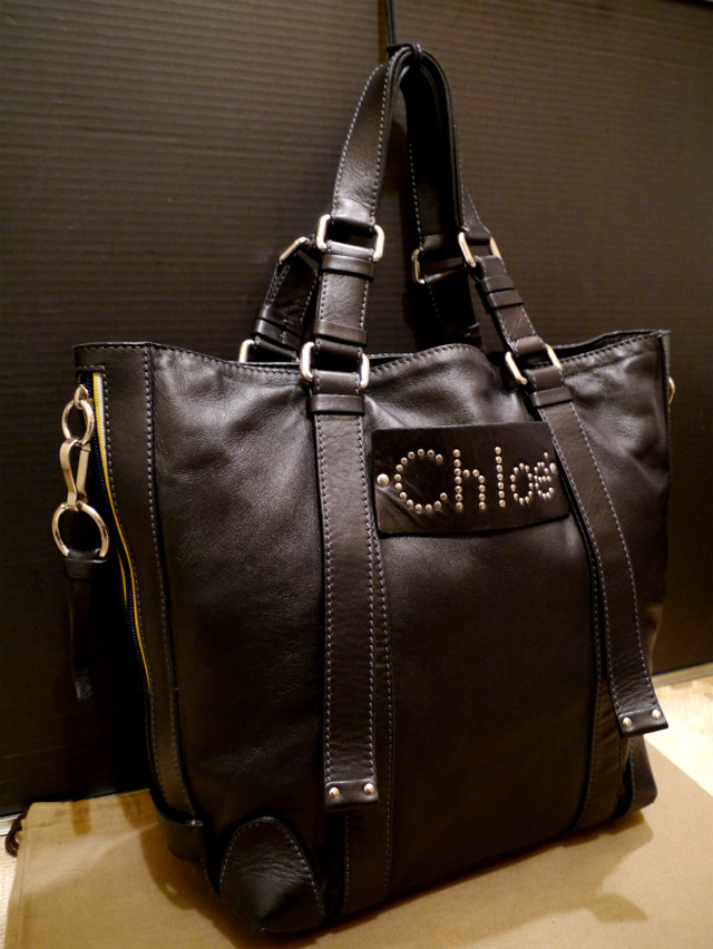 限定品 Chloe クロエ パッツィ ユニセックス 対応 ビジネス可 スタッズデザイン レザー トート バッグ 黒 Dearlive Tokyo ディアライブ東京