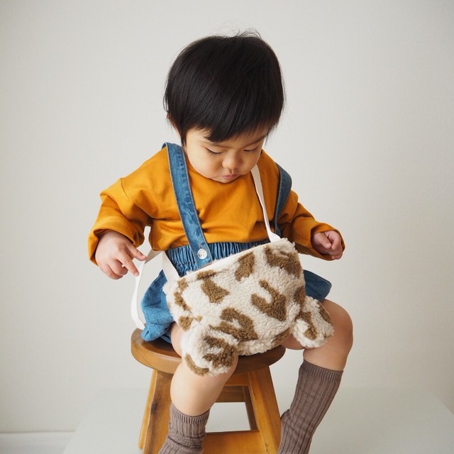 即納 ボア レオパード くま耳 バッグ ポシェット おしゃれ キッズ 子供 海外子供服 セレクトショップアンド 海外子供服