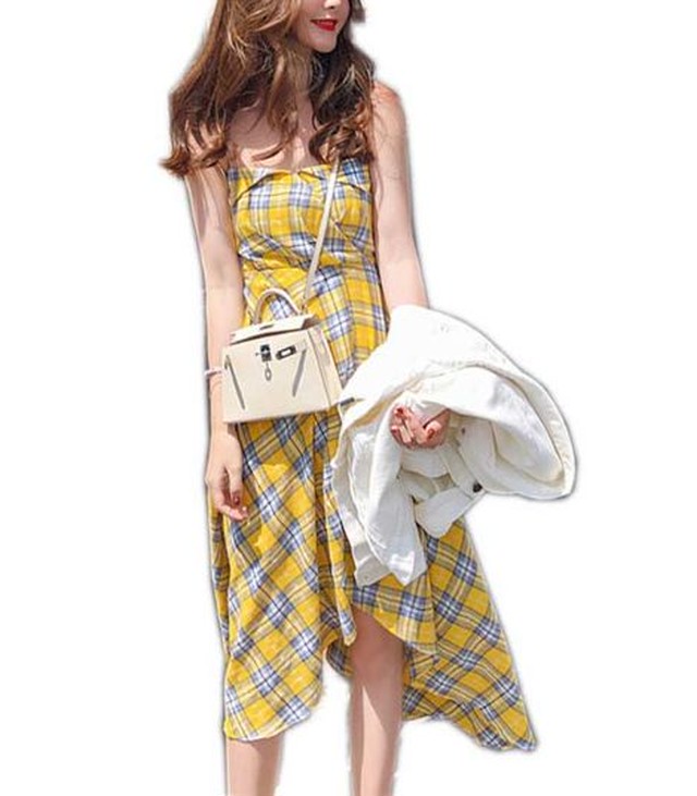 チェック ワンピース チェック柄 ワンピース ロングワンピース 春 ワンピース タイト 膝丈 ノースリーブ 可愛い フェミニン Jm4033 ワンピ の里