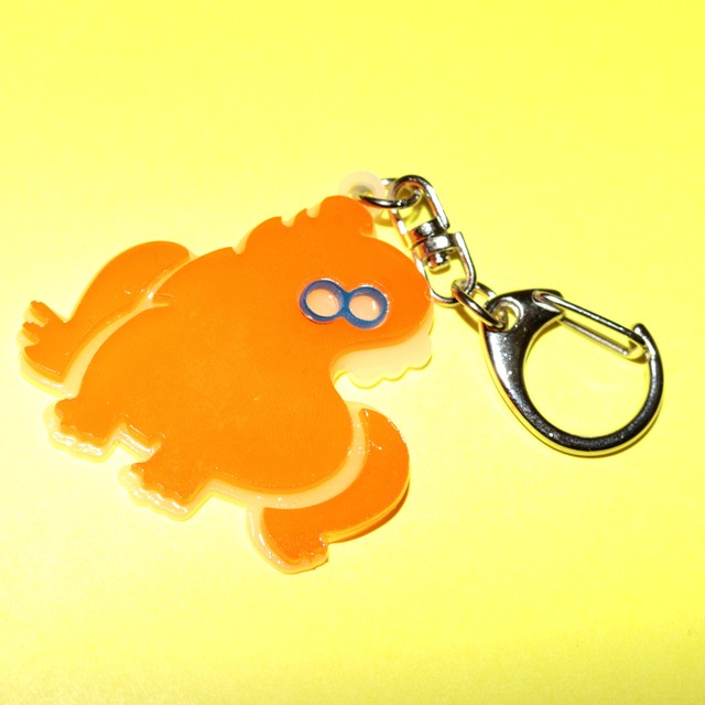 アクリルキーホルダー よわいかいじゅう 乳白色 透明オレンジ Uyanyanyan